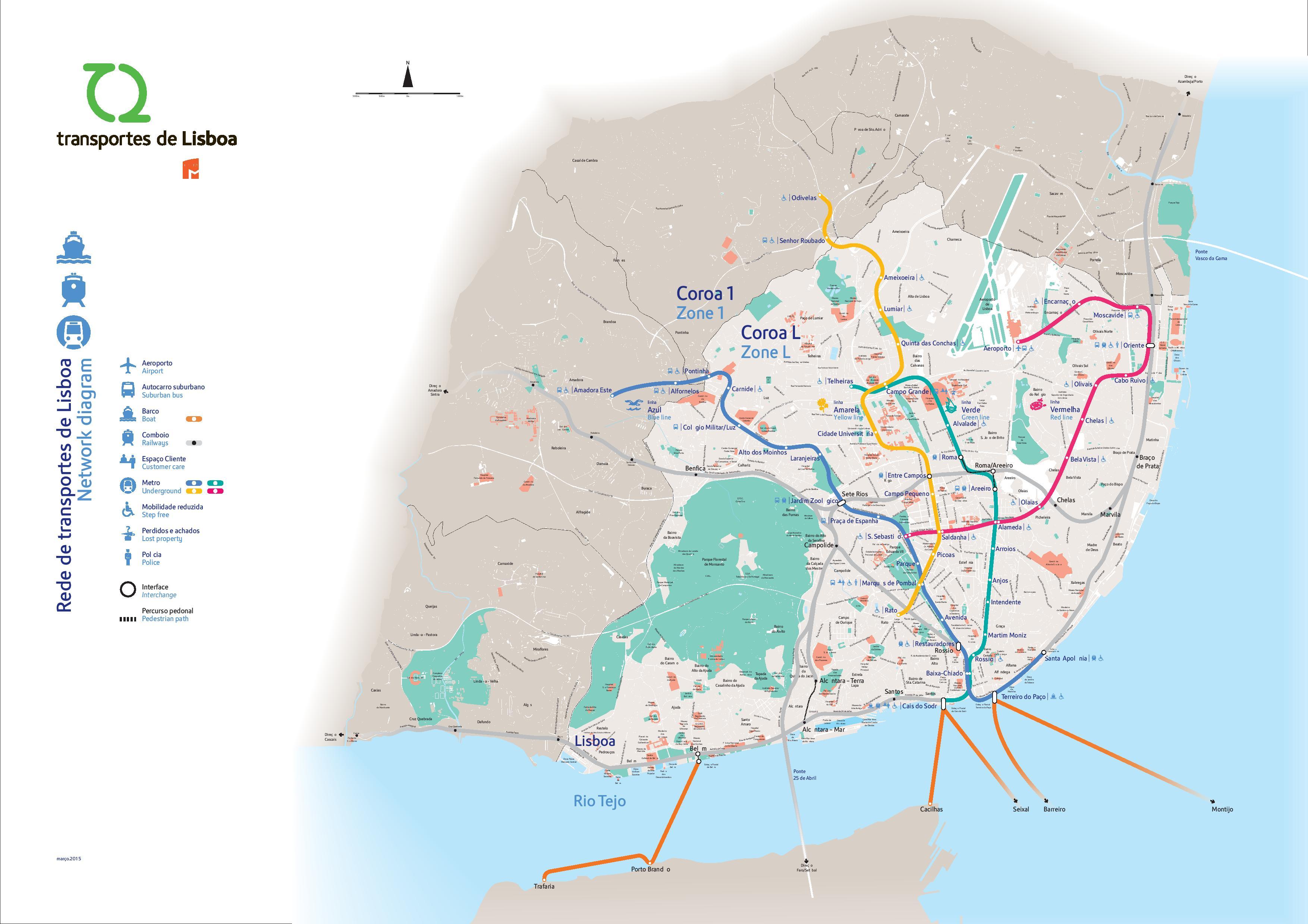 Lisbon Transports Map 