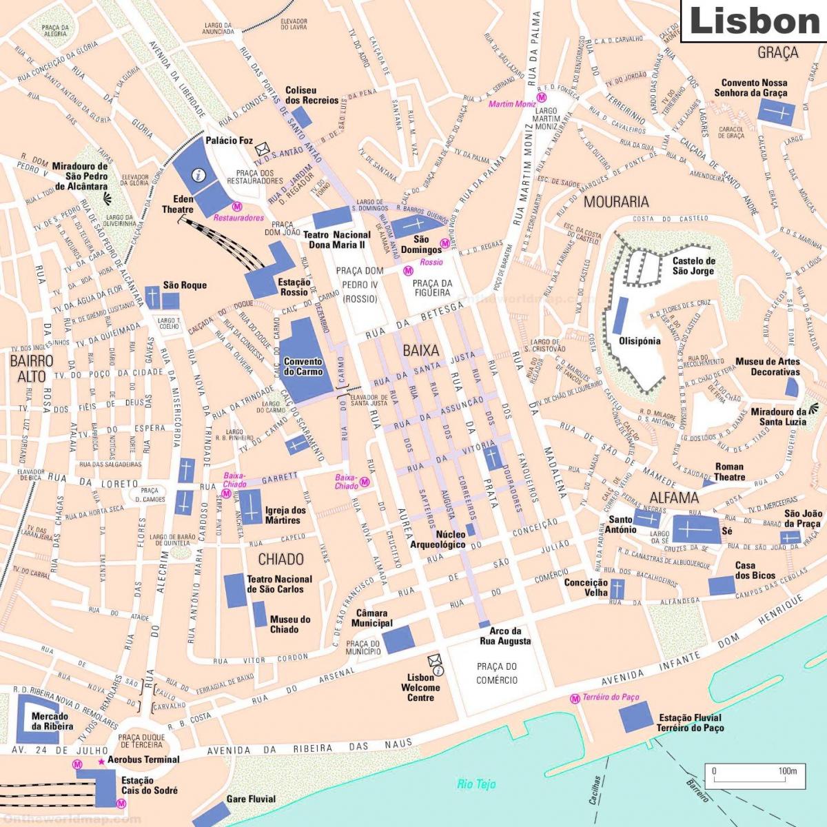 Lisbon city center map