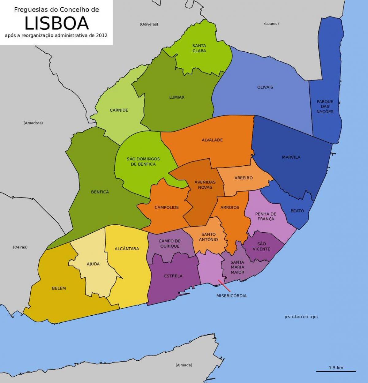 Lisbon neighborhoods map