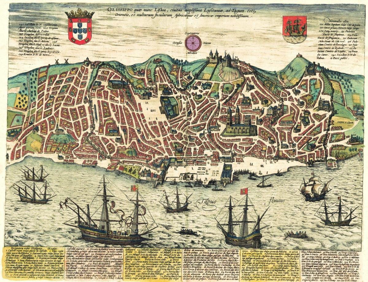 Lisbon antique map