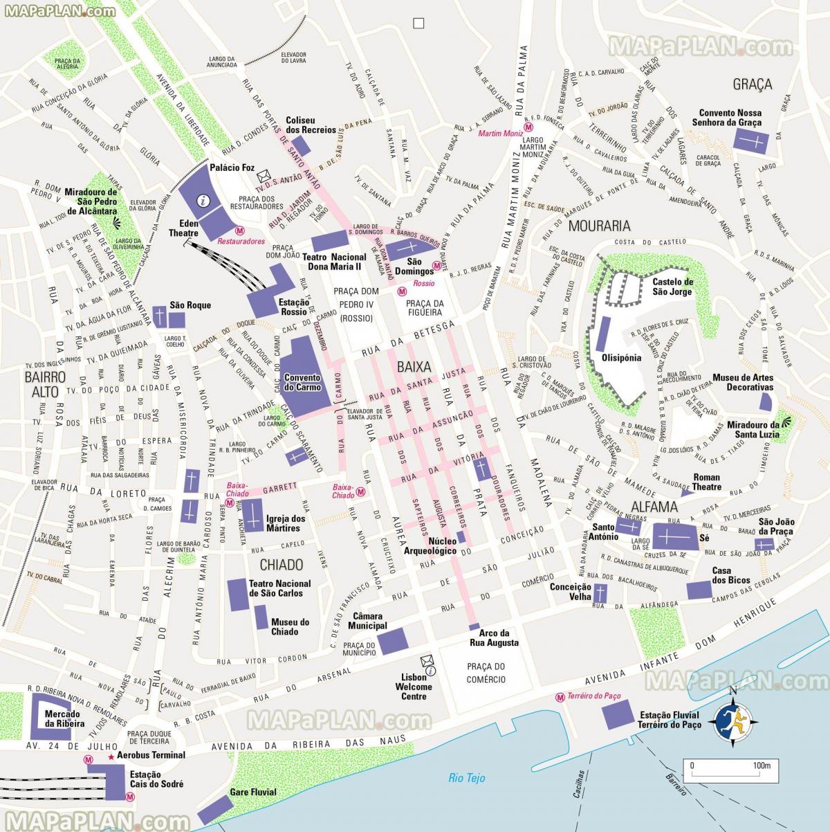 Lisbon walking tours map